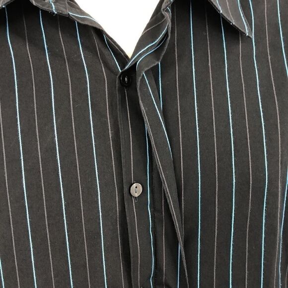 Van Heusen men’s black blue striped shirt - Picture 3 of 5